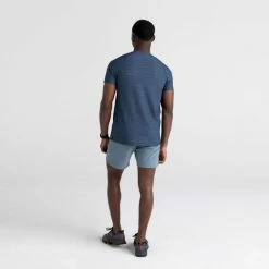 Grosses soldes ⭐ Saxx Hot Shot Short Sleeve Crew - T-shirt homme 😍 -Trek'N Eat Shop saxx hot shot short sleeve crew t shirt homme dark denim heather 3